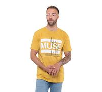 MUSE T Shirt Origin of Symmetry Official Mens Orange Yellow Mineral Wash L