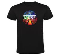 Muse The Resistance Logo T-Shirt Black Men 100% Cotton Sizes S M L XL XXL Short Sleeves T-Shirt, Black/White, M