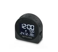Muse: Travel Alarm Clock With Temperature And Date Display Dark Grey NEW