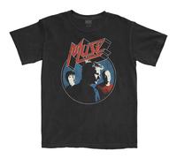 Muse Black Ringspun Cotton Soft Touch Logo Printed Crew Neck Short-Sleeved T-Shirt M