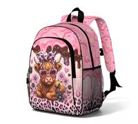 Musealia School Backpack for Boys Backpack for Kids Children Elementary Middle School Students Bag Kid Bookbag Kids Backpacks, Cow, One Size, Daypack Backpacks
