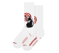 MuseARTa BL-RR-01-40-46 Banksy Graffiti Radar Council Painting Cotton Socks Size 6-11, White, 40-46