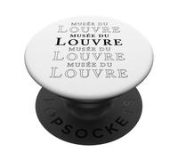 Musée du Louvre Outlines Paris France Black Print PopSockets Adhesive PopGrip