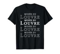 Musée du Louvre Outlines Paris France White Print T-Shirt