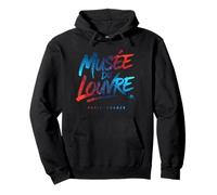 Musée du Louvre Paris France Colorful Brush Print Pullover Hoodie