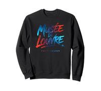Musée du Louvre Paris France Colorful Brush Print Sweatshirt