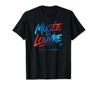 Musée du Louvre Paris France Colorful Brush Print T-Shirt