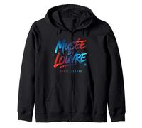 Musée du Louvre Paris France Colorful Brush Print Zip Hoodie