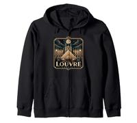 Musée du Louvre Paris France Full Moon Zip Hoodie