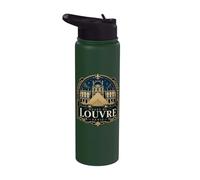 Musée du Louvre Paris France Night Stainless Steel Insulated Water Bottle