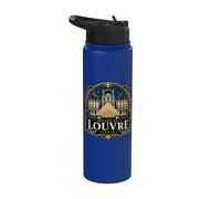 Musée du Louvre Paris France Night Stainless Steel Insulated Water Bottle