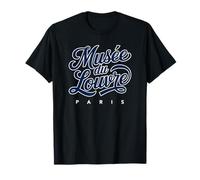 Musée du Louvre Paris Script Navy with White Outline T-Shirt