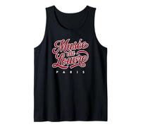 Musée du Louvre Paris Script Red with White Print Tank Top