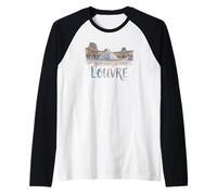 Musée du Louvre Pyramid Watercolor Exterior Paris France Raglan Baseball Tee