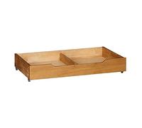 MUSEHOMEINC Solid Wood Under Bed Storage Drawer with 4-Wheels for Bedroom,Wooden Underbed Storage Organizer,Suggested for Queen and King Size Platform Bed