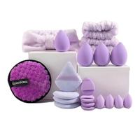 musejoy skincare face wash Spa Headband and Wristband Set Makeup Sponge Pieces Powder Puff Face Soft Triangle Makeup Puff Women and Teen Girl Gifts Trendy Stuff