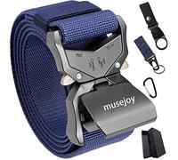 MUSEJOY Tactical Belts For Men, 1.5" Nylon Web Work Belt with Heavy Duty Quick Release Tactical Belt, Blue, 36/42W x 49L