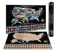 Musemory Scratch Off Map of United States, All 63 US National Parks Scratch Off Poster, Travel Scratch Off Map, USA Map for Travel Tracking