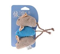 museourstyty Cat Toys 3Pcs/Set Rat Shape Catnip Toy Pet Cat Kitten Scratching Plush Mouse Playing Toy Training Toys