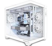 MUSETEX ATX PC Case, 360 mm Wheel Support, Type-C Gaming, 270° Full View Tempered Glass Mid Tower, 3 Non-LED Fans Pre-installed, Pure White Computer Case, Y6