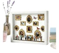 Museum Of Us Photo Frame - DIY Shadow Box Display Case With Figurines & Gold Mini Frames | Built-in Soft LED Lighting | Romantic Tabletop Decoration & Gift For Couples