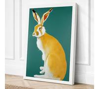 Museum Rabbit Vintage Canvas Wall Art Print 24x16 Inch (61 x 41 cm)