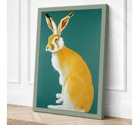 Museum Rabbit Vintage Canvas Wall Art Print 24x16 Inch (61 x 41 cm)