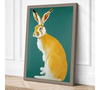 Museum Rabbit Vintage Canvas Wall Art Print 24x16 Inch (61 x 41 cm)