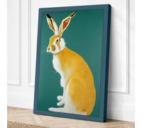 Museum Rabbit Vintage Canvas Wall Art Print 36x24 Inch (91 x 61 cm)