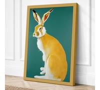 Museum Rabbit Vintage Canvas Wall Art Print 36x24 Inch (91 x 61 cm)