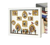 Museum Silhouette Box - Museum Frames Lights Figurines | Mini Museums Diy Gift, 9x12" Gold Frames Museums Pictures With Lights- Perfect For Weddings, Anniversaries & Home Decor