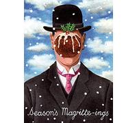Museums and Galleries 8 Funny Pudding Face Gentleman Christmas Cards - Inspired by Magritte Son of Man, Multi