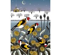 Museums and Galleries Charity Christmas Cards Pack of 8 with Contemporary Goldfinch Design - Eco-Friendly Xmas Cards Multipack with Envelopes