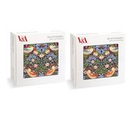 Museums & Galleries 2 Sets of 4 Cork Backed Coasters - William Morris Strawberry Thief Design - 8 V&A Statement Coasters for the Home