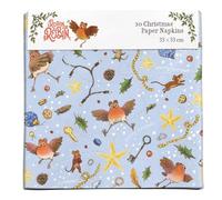 Museums & Galleries 20 Christmas Paper Napkins - Festive 'Robin Robin' Design - Briony May Smith & Aardman Artwork - Disposable Serviettes for Parties & Dining - 33 x 33cm