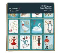 Museums & Galleries 20 Christmas Paper Napkins - Festive 'Twelve Days of Christmas' - Artistic Design by Deva Evans - Disposable Serviettes for Parties & Dining - 33 x 33cm