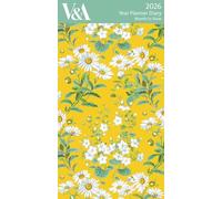Museums & Galleries 2026 Slimline Year Planner 2026 Month To View Diary - V&A Museum - Yellow Daisies Design