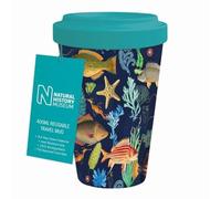 Museums & Galleries 400ml Reusable Travel Mug - an Array of Marine Life Design - Sustainable Kitchenware Gift Idea
