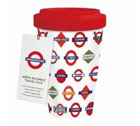 Museums & Galleries 400ml Reusable Travel Mug - TFL London Underground Stations Design - Sustainable Kitchenware Gift Idea