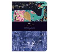 Museums & Galleries A5 Softcover Lined Notebooks, Note Books - Wildlife Wanderlust Artistic Design with Foil Details - 160 Pages - Lay Flat Binding