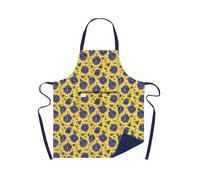 Museums & Galleries Adjustable Apron - Blue Flowers by Catherine Rowe - Artistic Floral Design - Organic Cotton - Stylish Home Accessory