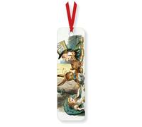 Museums & Galleries Alice in Wonderland Bookmark - Mad Hatter's Tea Party Design - Artistic Reading Accessory with Red Ribbon