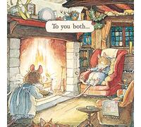 Museums & Galleries Artistic Christmas Greeting Card - To You Both - Keeping Warm By The Fire Illustration From The Brambly Hedge Range, Multicoloured, 160 x 160mm
