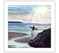 Museums & Galleries Birthday/Blank Greeting Card - Blank Card for Men with Artistic Sunset Surf Design - General Card Suitable for Any Occasion