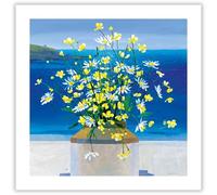 Museums & Galleries Birthday/Blank Greeting Card - Blank Card for Men/Women with Artistic Coastal view Floral Bouquet Design - General Card Suitable for Any Occasion