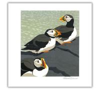 Museums & Galleries Birthday Card for Men or Women - 'Puffins' by Robert Gillmor - Blank Inside - Artistic Wildlife Greeting Card