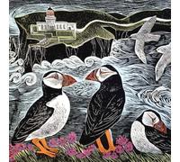 Museums & Galleries Blank Card for Men or Women - Charming Puffins & Lighthouse Coastal Design - Premium Greeting Card with Envelope - Suitable for Birthdays & Other Occasions