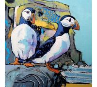 Museums & Galleries Blank Card for Men or Women - Lovely Coastal Puffins Design - Premium Greeting Card - Suitable for Birthdays & Other Occasions - Eco-Friendly & Recyclable