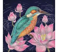 Museums & Galleries Blank Notecards Pack of 6 - Kingfisher by Catherine Rowe - Embossed Silver Foil - Premium Greeting Cards Multipack with Envelopes