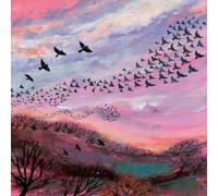 Museums & Galleries Blank Notecards Pack of 8 - Red Sky at Night by Lucy Grossmith - Scenic Sunset & Birds Design - Premium Greeting Cards Multipack with Envelopes